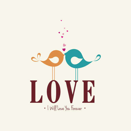 abstract birds in love on a special backgroundのイラスト素材