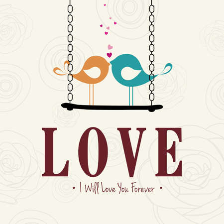 abstract birds in love on a special backgroundのイラスト素材