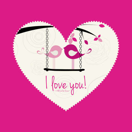 abstract birds in love on a special backgroundのイラスト素材