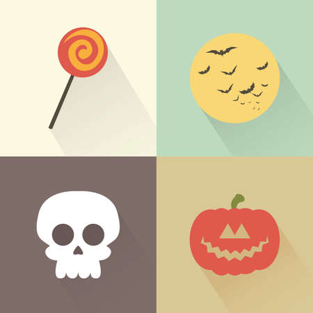 abstract halloween objects on a special backgroundのイラスト素材