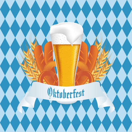 Abstract Oktoberfest background with some special objectsのイラスト素材