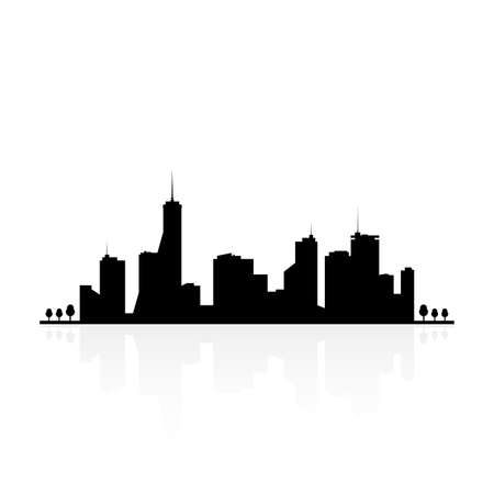 abstract building silhouettes on a white backgroundのイラスト素材
