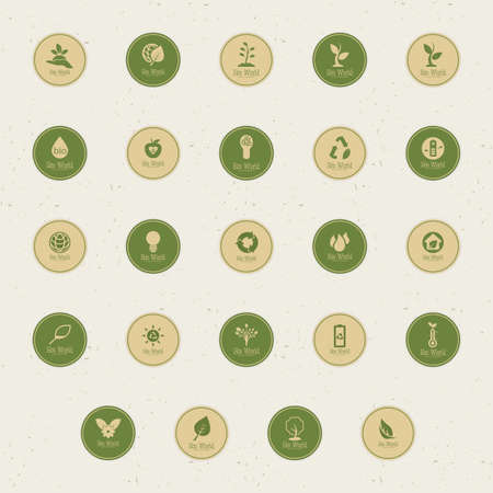 abstract sustainability labels on a white backgroundのイラスト素材