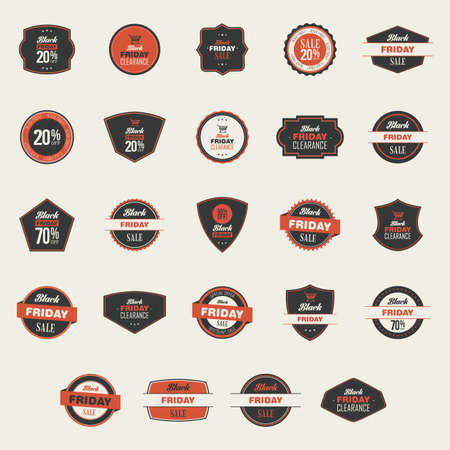 abstract black friday labels on a white backgroundのイラスト素材