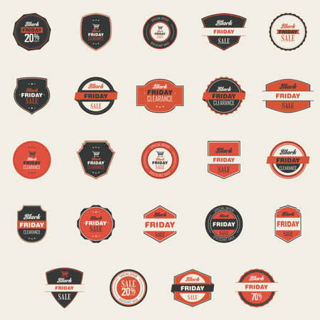 abstract black friday labels on a white backgroundのイラスト素材