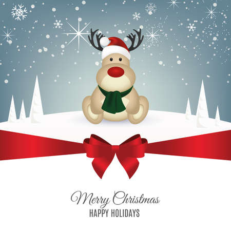 abstract christmas background with a deerのイラスト素材