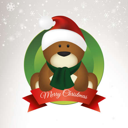 abstract christmas background with a bearのイラスト素材