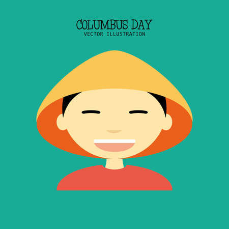 abstract columbus day background with a representative personのイラスト素材