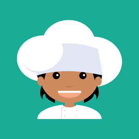 bstract cute chef on a blue backgroundのイラスト素材