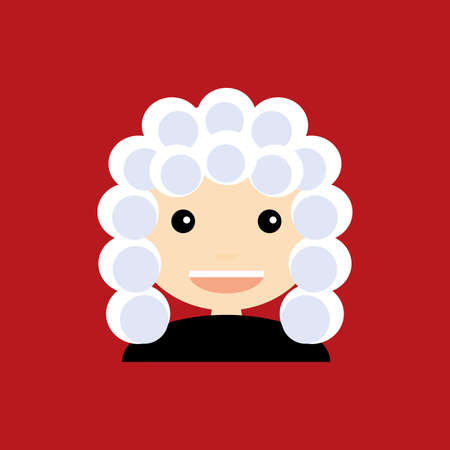 abstract cute judge on a red backgroundのイラスト素材