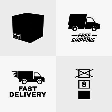 abstract delivery symbols on a white backgroundのイラスト素材