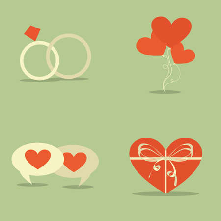 abstract love object on a green backgroundのイラスト素材