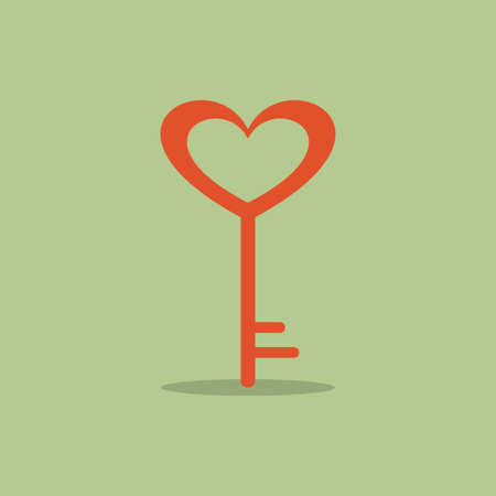 abstract love key on a green backgroundのイラスト素材