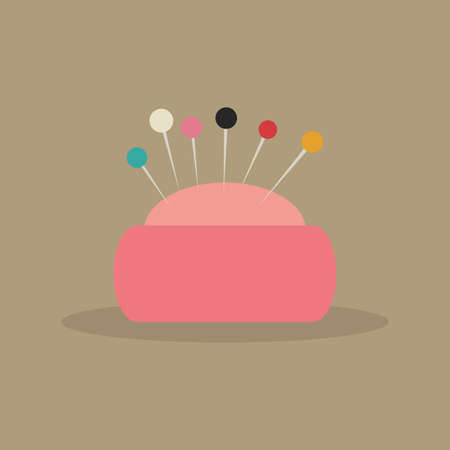 abstract sewing object on a light brown backgroundのイラスト素材