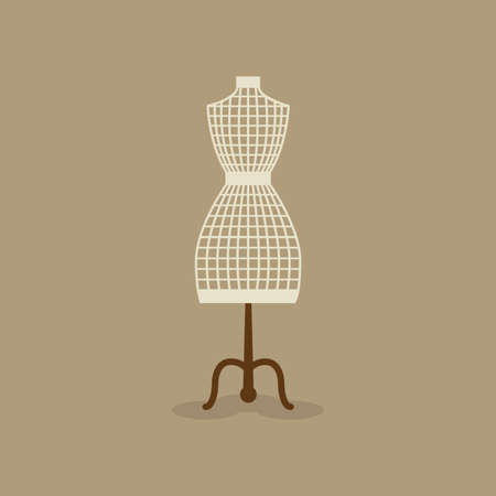 abstract sewing object on a light brown backgroundのイラスト素材