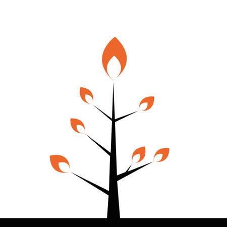 Cute abstract tree on a white backgroundのイラスト素材