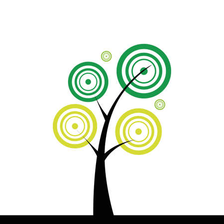 Cute abstract tree on a white backgroundのイラスト素材