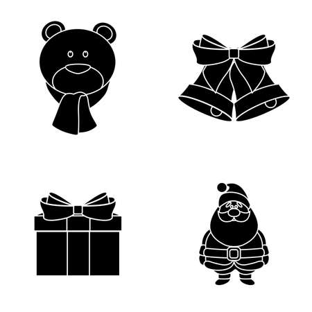 Set of christmas icons on a white background. Vector illustrationのイラスト素材