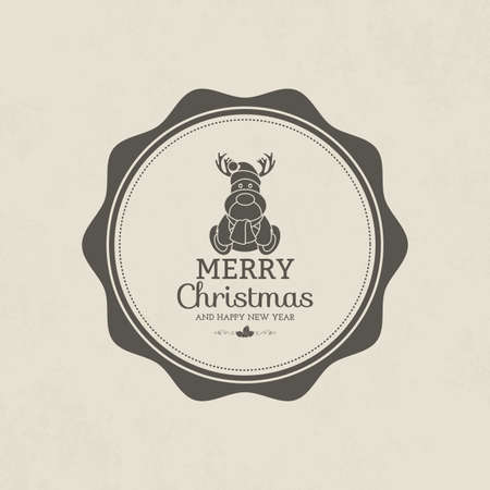 Isolated label with christmas icons. Vector illustrationのイラスト素材
