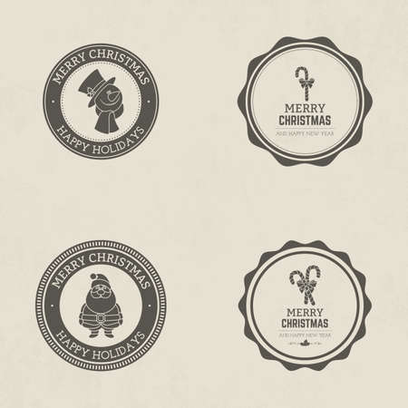 Set of labels with christmas icons. Vector illustrationのイラスト素材