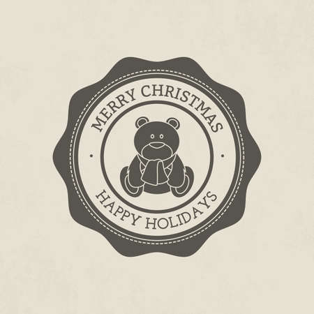 Isolated round label with christmas icons. Vector illustrationのイラスト素材