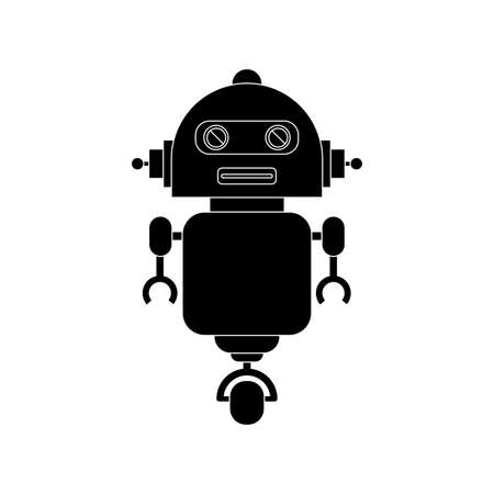 abstract robot silhouette on a white backgroundのイラスト素材