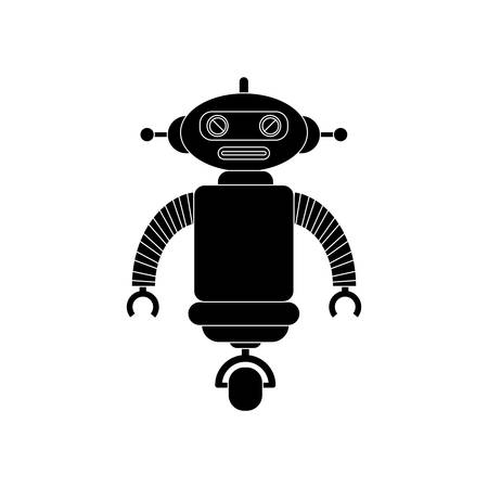 abstract robot silhouette on a white backgroundのイラスト素材