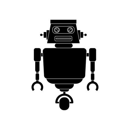 abstract robot silhouette on a white backgroundのイラスト素材