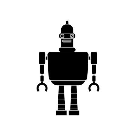 abstract robot silhouette on a white backgroundのイラスト素材