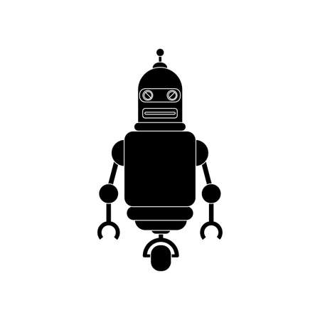 abstract robot silhouette on a white backgroundのイラスト素材