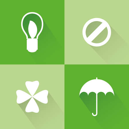 abstract sustainability icons on a green backgroundのイラスト素材