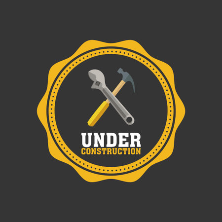 Isolated under construction icon on a round labelのイラスト素材