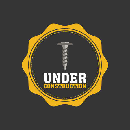 Isolated under construction icon on a round labelのイラスト素材