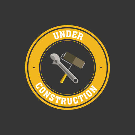 Isolated under construction icon on a round labelのイラスト素材