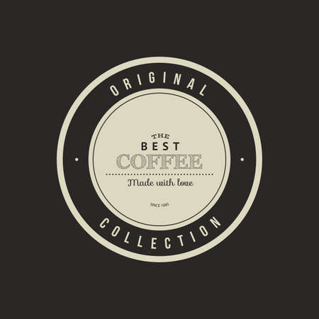 Isolated coffee label on a black backgroundのイラスト素材