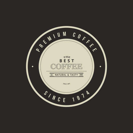 Isolated coffee label on a black backgroundのイラスト素材