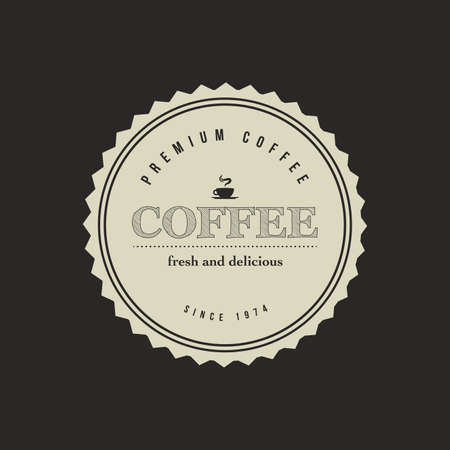 Isolated coffee label on a black backgroundのイラスト素材