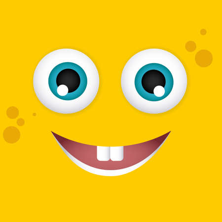 Colored background with a facial expressionのイラスト素材