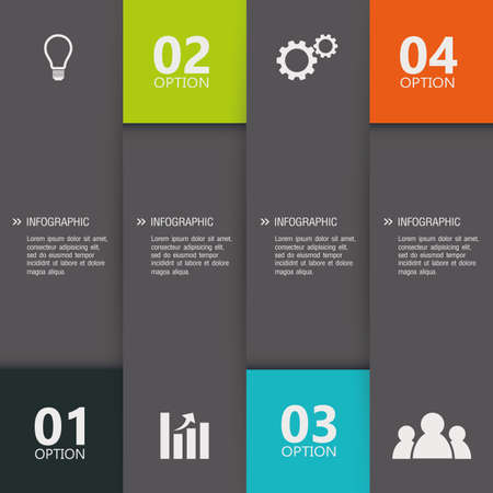 Group of elegant brochures with text and iconsのイラスト素材