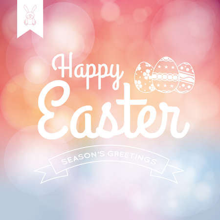 Colored background with text and eggs for easterのイラスト素材