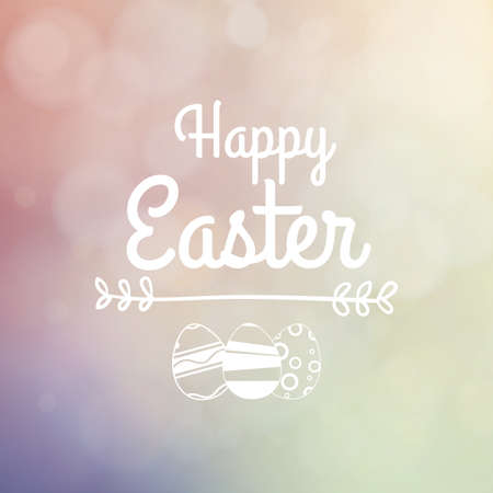 Colored background with text and eggs for easterのイラスト素材