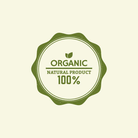 Isolated green label with text for an organic productのイラスト素材