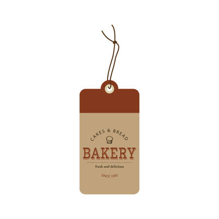 Isolated brown label with text for bakery productsのイラスト素材