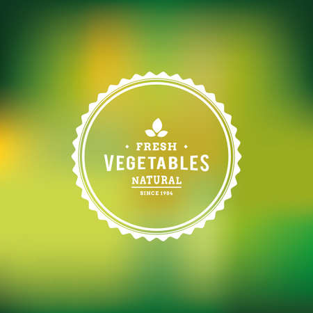 Colored background with a label with text for organic productsのイラスト素材