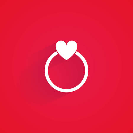 Isolated love icon on a red backgroundのイラスト素材