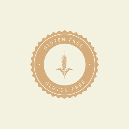 Isolated label with text for gluten free productsのイラスト素材