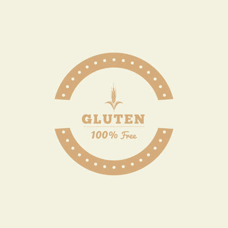Isolated label with text for gluten free productsのイラスト素材