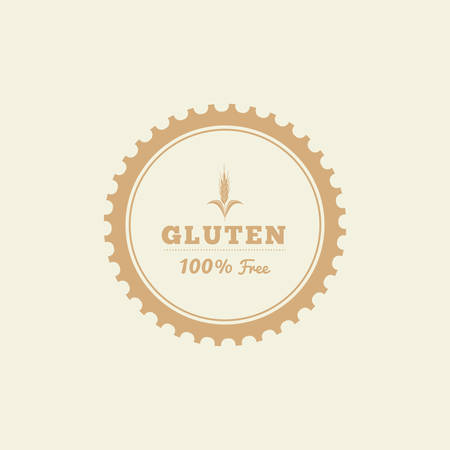 Isolated label with text for gluten free productsのイラスト素材