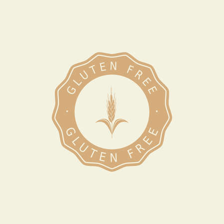 Isolated label with text for gluten free productsのイラスト素材