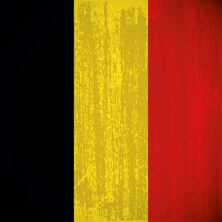 Colored belgium flag with details and grunge textureのイラスト素材
